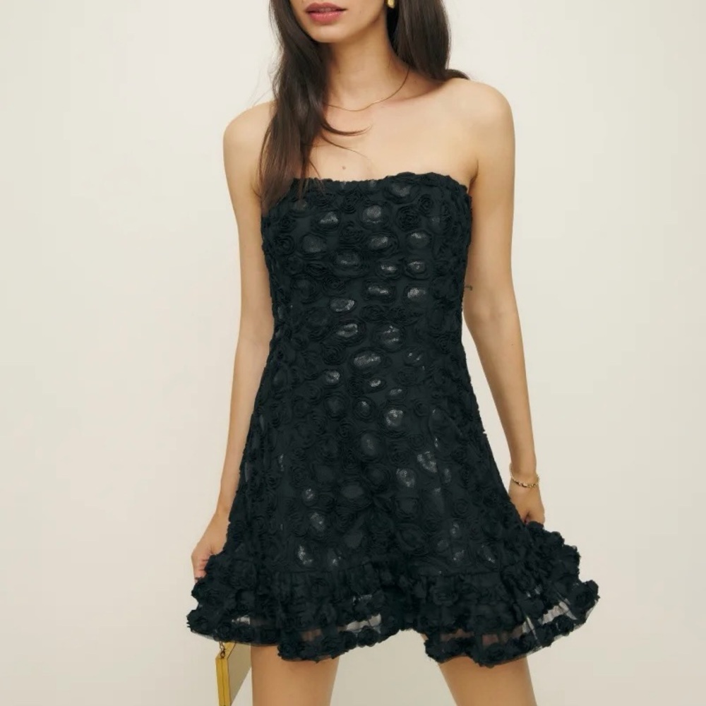 Reformation Nita Strapless Ruffled Mini Dress Size 2 NWT